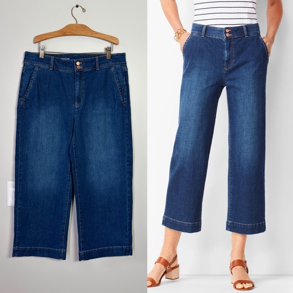 Talbots Denim - Talbots High-Waist Wide Leg Crop Jeans